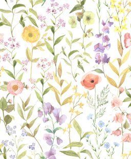 Tapeta Fleurs Des Champs 4 boje, Krema, Le Beau Jardin