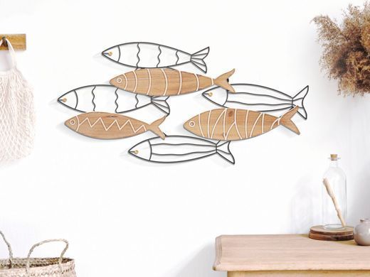 Zidni ukras Fish, Bež