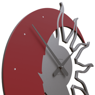 Zidni sat Sun and Moon 2 boje, Rubin crvena