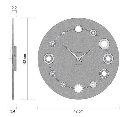 Stenska ura Orbit 6 barv, Čokoladna, premer - 42 cm