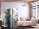 Paravan - Turquoise Flowers in Retro Vibe; Floral Ornaments, Modra, Enostranski