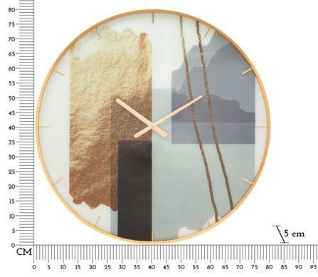 Stenska ura Glass Motif, Večbarvna