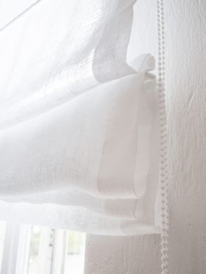 Rimska zavesa &scaron;ir. 180 cm Linen Muslin 2 barve, Bela, Desno, 180 cm