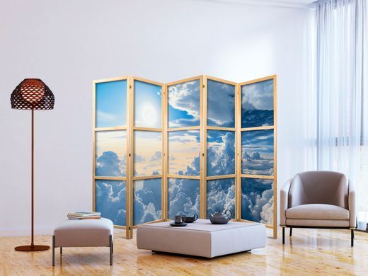 Japanski paravan - Symphony of Light: Sun and Clouds Collaborating on a Beautiful Sky, Modra