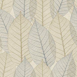 Tapeta Leaves Veins 3 boje, Svijetlo siva, Herbarium