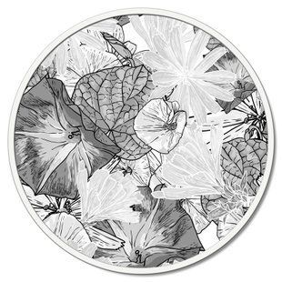 Zidni ukras Disegno della natura, Crno-bijela, promjer - 60 cm