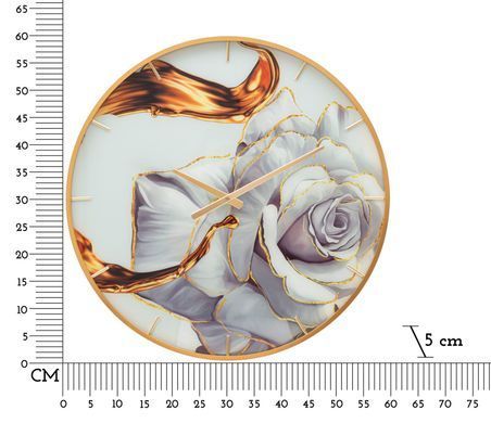 Stenska ura Glass Rose, Večbarvna