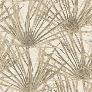 Tapeta Palm 3 boje, Svijetlo bež, Herbarium
