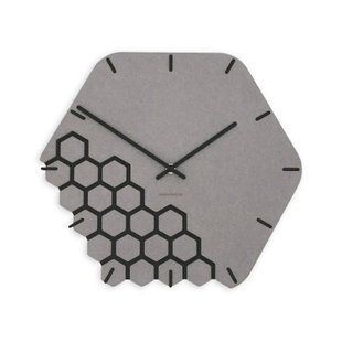 Stenska ura Luxhora Fragmenta Light Grey 11 barv kazalcev, Črna
