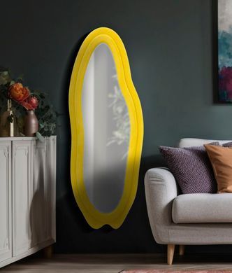 Stensko ogledalo Chanele Yellow, Rumena, Nepravilni