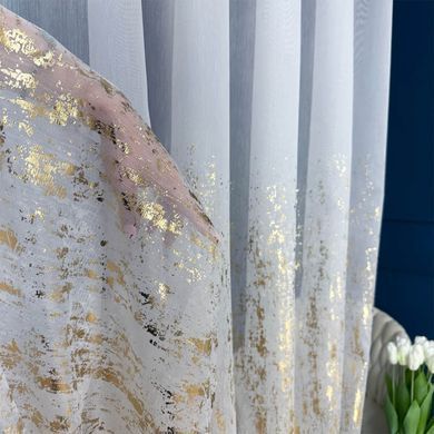 Tkanina za zavjese Markizeta Champagne Gold vis. 3,00 m, Bijela