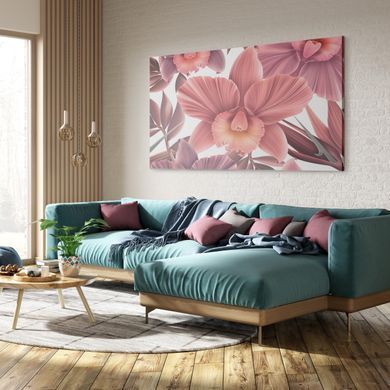 Zidni ukras Orchidea, Ružičasta, 70 cm x 100 cm