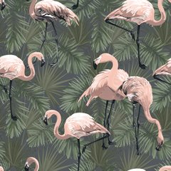 Tapeta Essentials Flamingo, Zeleno-roza, Zbirka Essentials