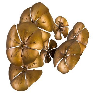 Stenska dekoracija Flowe Goldy -B-, Zlate