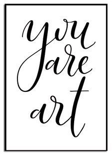 Zidni ukras You are art, Bijela, 70 cm x 100 cm