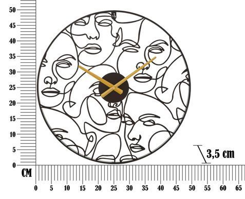 Zidni sat Faces, Crna