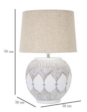 Stolna lampa Polyresin Round Atene, Krema