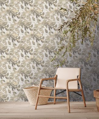 Tapeta Beech 3 boje, Svijetlo bež, Herbarium