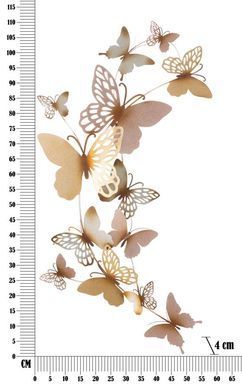 Stenska dekoracija Butterflies Oro/Rosa C, Večbarvna