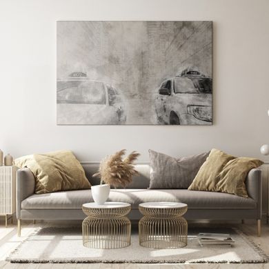 Stenska dekoracija Taxi, Siva, 70 cm x 100 cm