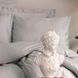 Set posteljine s plahtom Satin Simply Grey , Single (140x200 cm)