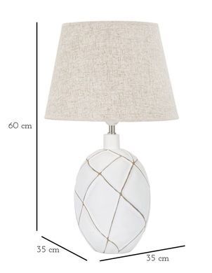 Stolna lampa Polyresin Lines, Krema
