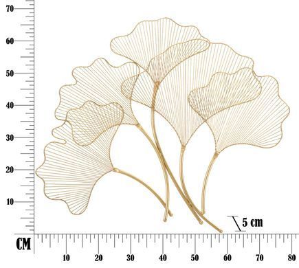 Stenska dekoracija Glam Leaf, Zlate