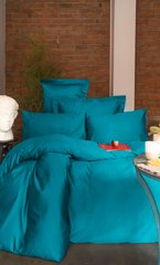 Set posteljine s plahtom Satin Simply Blue , Single (140x200 cm)