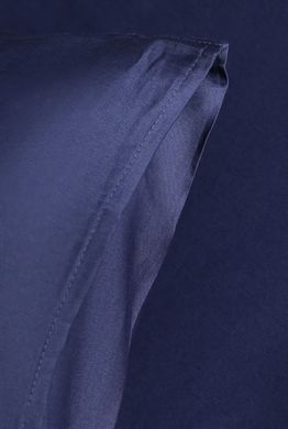 Komplet posteljnine z rjuho Satin Simply Dark Blue, Single (140x200 cm)