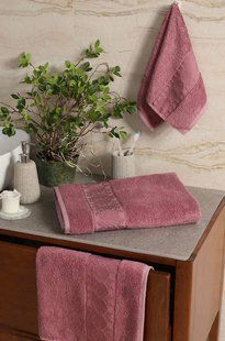 Ručnik Bamboo Jacquard Marsilya Dusty Rose 80x150, Prljavo ružičasta, 80x150 cm