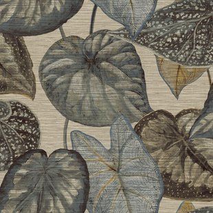 Tapeta Tahiti Tropical Leaves 6 boja, Siva-plava, Tahiti