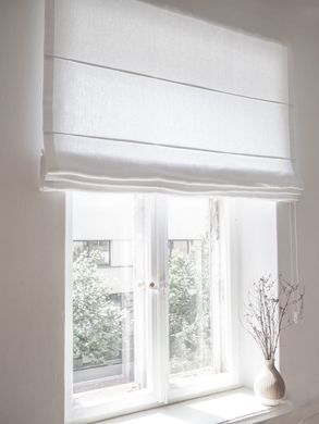 Rimska zavjesa &scaron;ir. 100 cm Heavy Linen 10 boja, Bijela, Desno, Prema prostoru, 140 cm