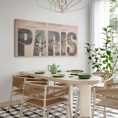 Stenska dekoracija Paris, Večbarvna, 40 cm x 80 cm