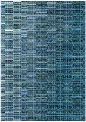 Teppich Gridwork Steel Blue, Blau, 140x200 cm