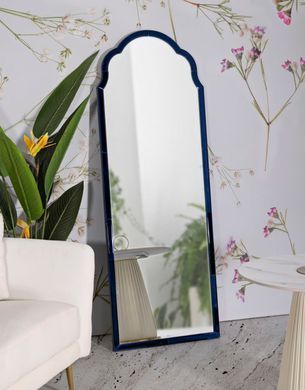 Stensko ogledalo Tangier Blue Large, Modra, Obokani
