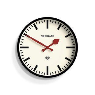 Stenska ura Black Station , Črna, premer - 30 cm
