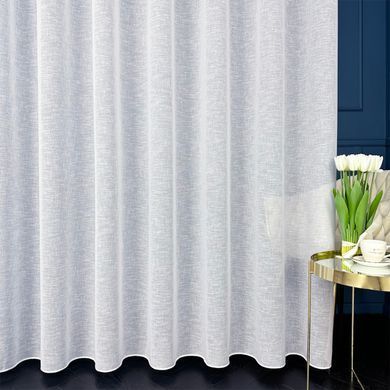 Tkanina za zavjese Batist Lino Soft bijela vis. 3,00 m, Bijela