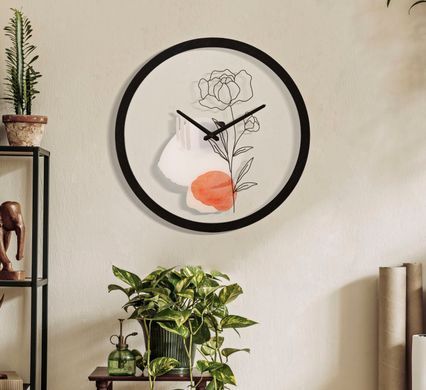 Stenska ura Flower -A-, Večbarvna