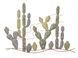 Stenska dekoracija Cactus -B-, Večbarvna
