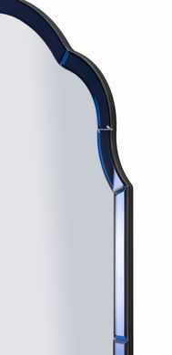 Stensko ogledalo Tangier Blue Medium, Modra, Obokani
