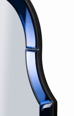 Stensko ogledalo Tangier Blue Medium, Modra, Obokani