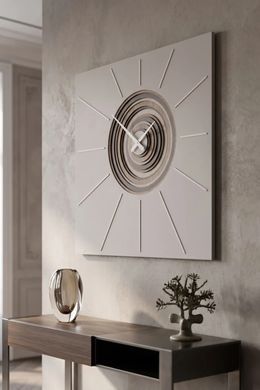 Zidni sat Helios, Krema, 75 cm x 75 cm