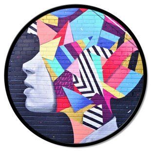 Zidni ukras Murales profilo, &Scaron;arena, promjer - 60 cm