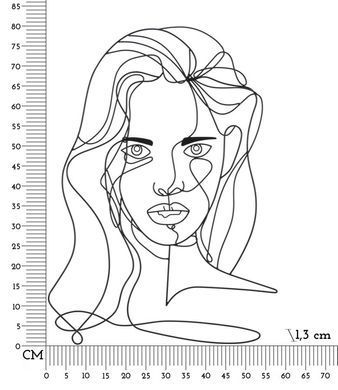 Zidni ukras Face, Crna