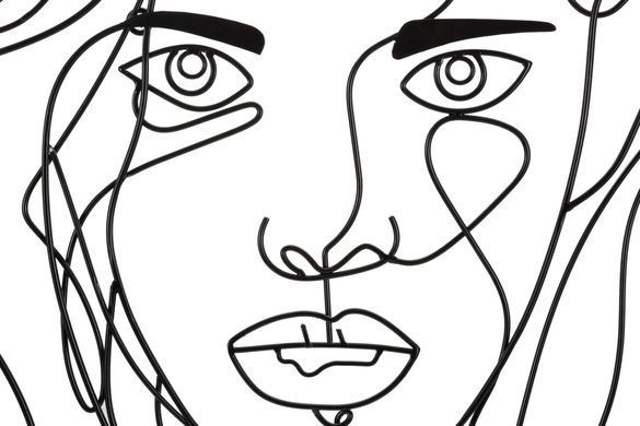 Zidni ukras Face, Crna