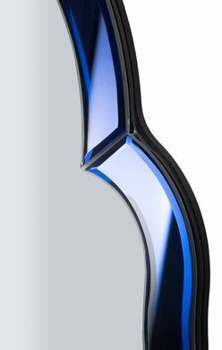 Stensko ogledalo Tangier Blue Small, Modra, Obokani