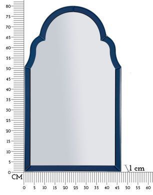 Stensko ogledalo Tangier Blue Small, Modra, Obokani