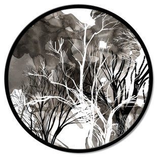 Zidni ukras Nube sullo sfondo, Crno-bijela, promjer - 60 cm