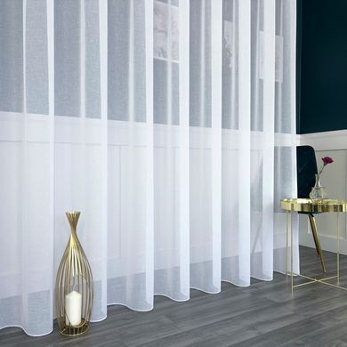 Tkanina za zavjese Batist Flame White bijela vis. 3,30 m, Bijela
