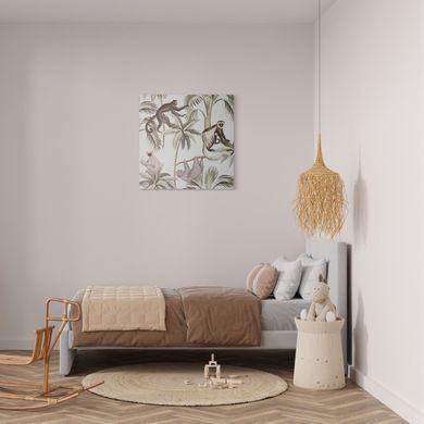 Zidni ukras Piccole Scimmie, Zelena, 50 cm x 50 cm